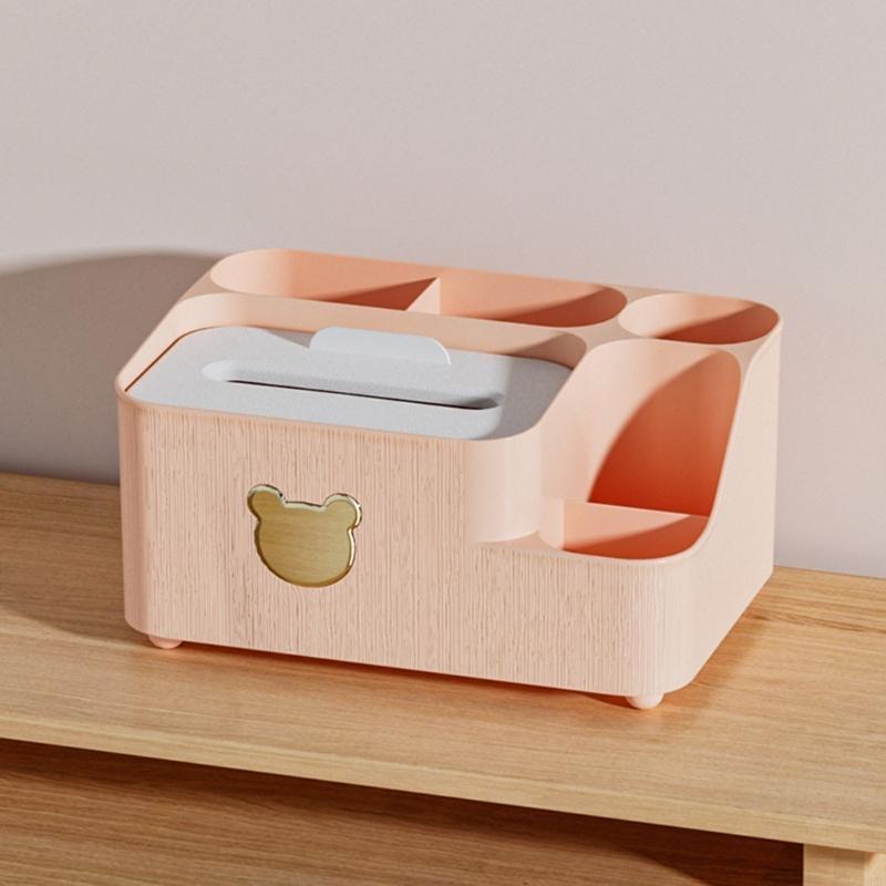 Desktop Tissue Box Compartment Organize Container Toilet Paper Decoration