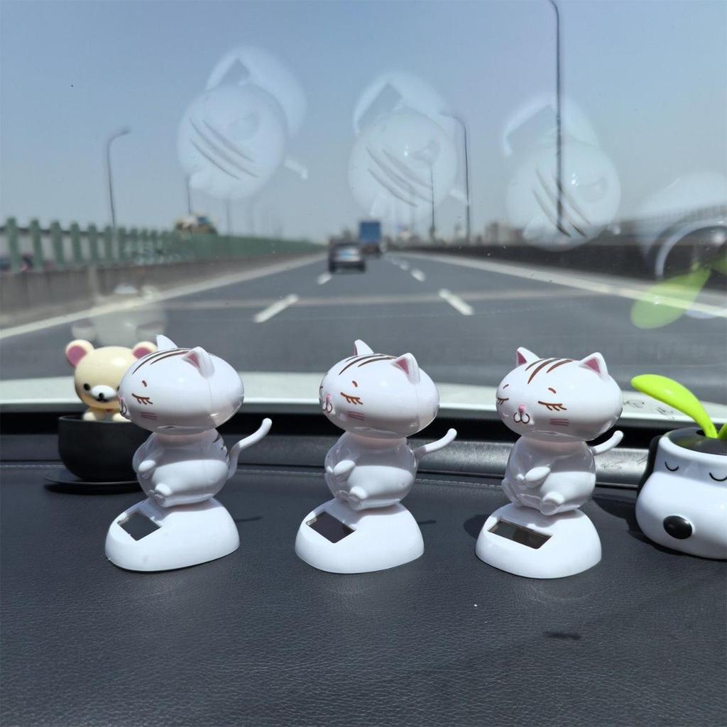 Bobble For Car Solar Dancing Cat Car Dashboard Ornaments Funny Decor For Auto Desk Office Home Vehicles Scooters Men Women