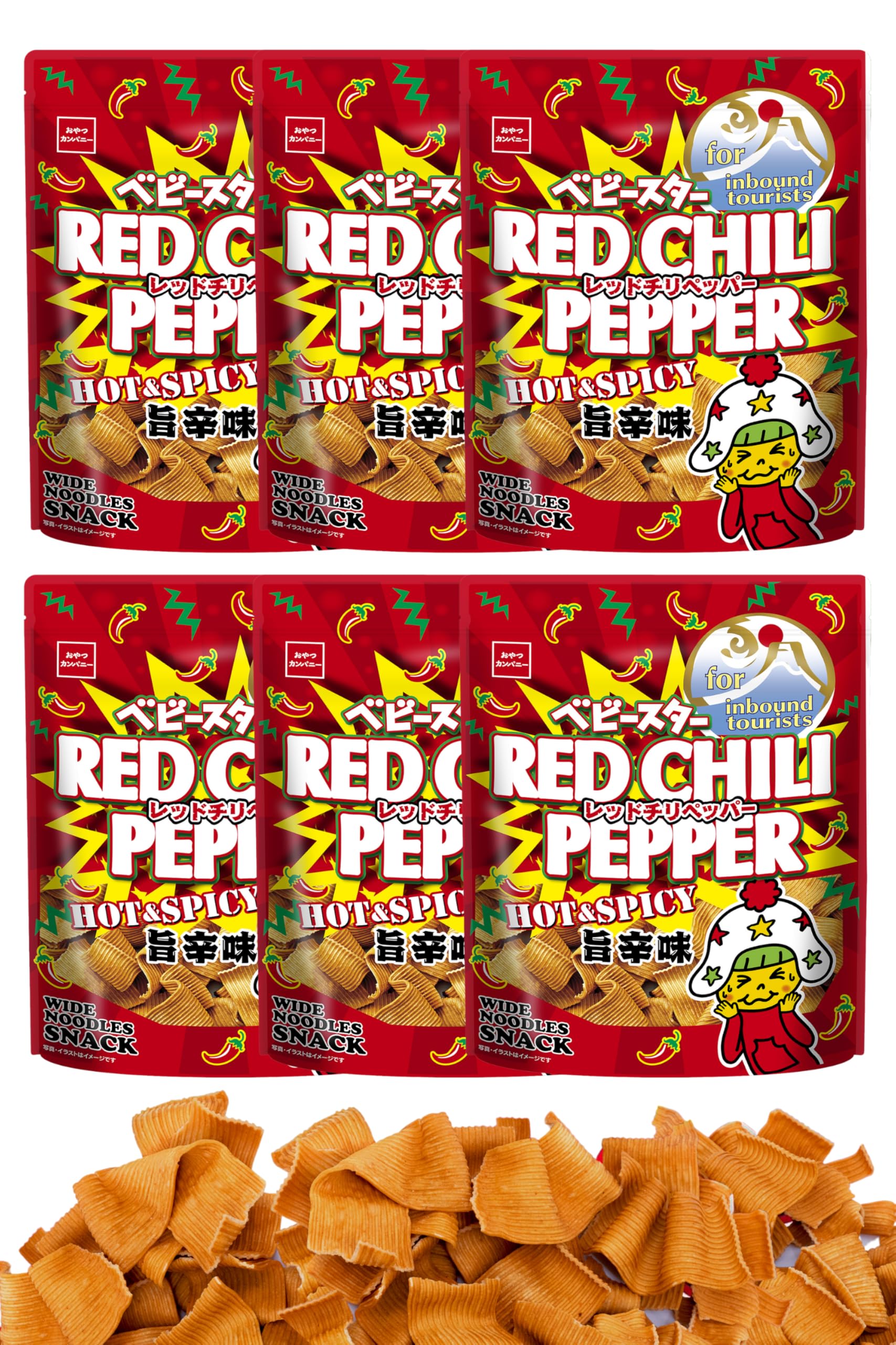 

Oyatsu Company Baby Star Ramen Широкая лапша с красным перцем чили Вкусная острая упругая идеально подходит с Большое количество x 6 Рамен Острый На развес [Официальный]