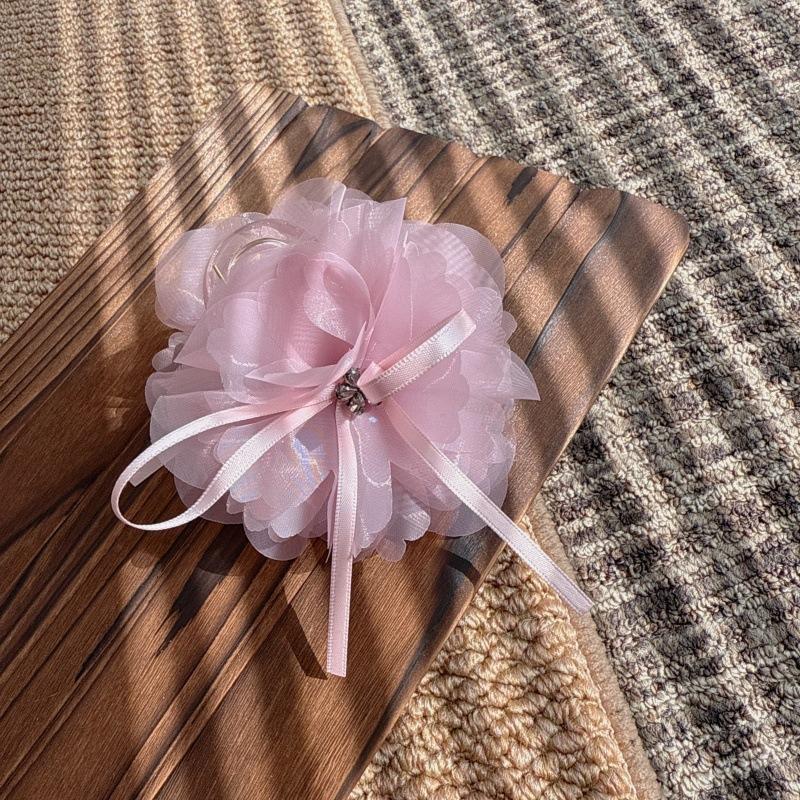 Summer Mesh Flower Hair Clip with a Gentle and Elegant Bow, High Quality
