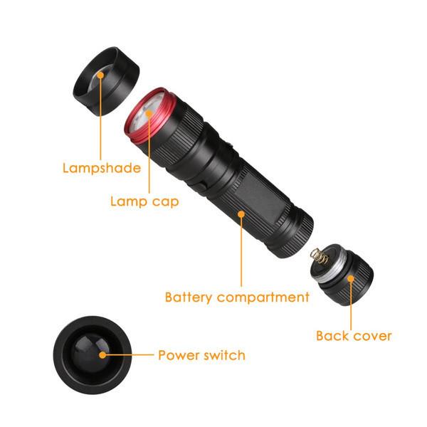 Compact Extendable Focus Adjustable Led Uv Light For Makeup Baby Gear Fluorescent Check Mini Uv Flashlight