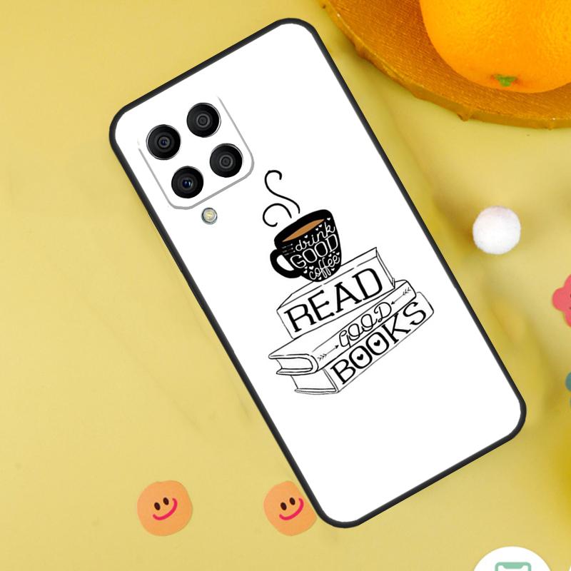 Books And Coffee Case For Samsung Galaxy M35 M33 M21 M31 M16 M36 M56 M53 M13 M12 M32 M52 M15 M55 M14 M34 M54