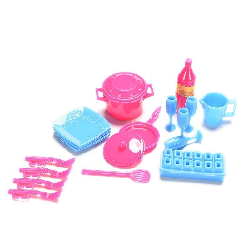 18 Pcs/set Kids Play House Toys Mini Dollhouse Kitchen Tablewares Tool Gift for Baby