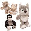 25-50CM Niedliches Waldtiere Plüschtier Wolf Leopard Katze Orang-Utan Plüschtier Puppe Stofftier Weich Begleitspielzeug Lustiges Geburtstagsgeschenk
