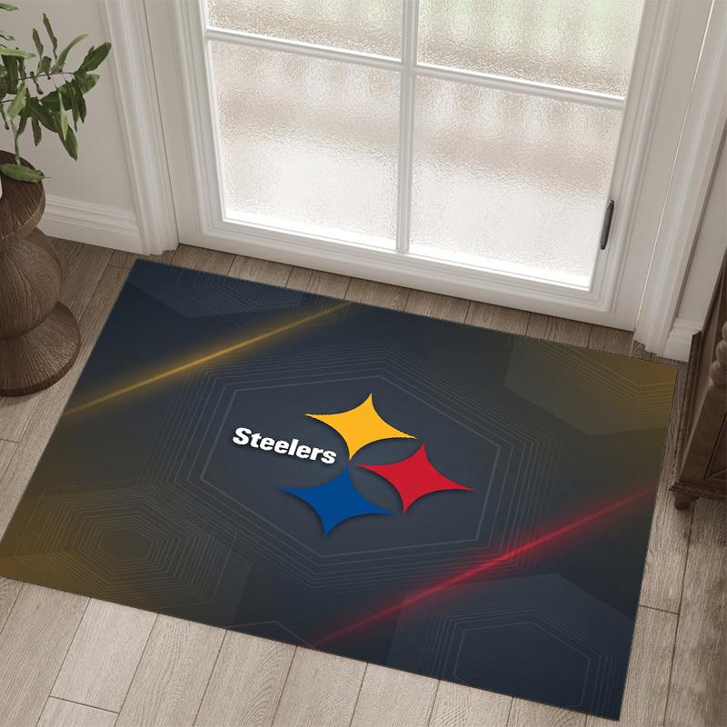 Tappeto in Cristallo di Velluto Design Pittsburgh Steelers Accogliente Non?Tappeto Stampato Antiscivolo per Camera da Letto Soggiorno Ingresso