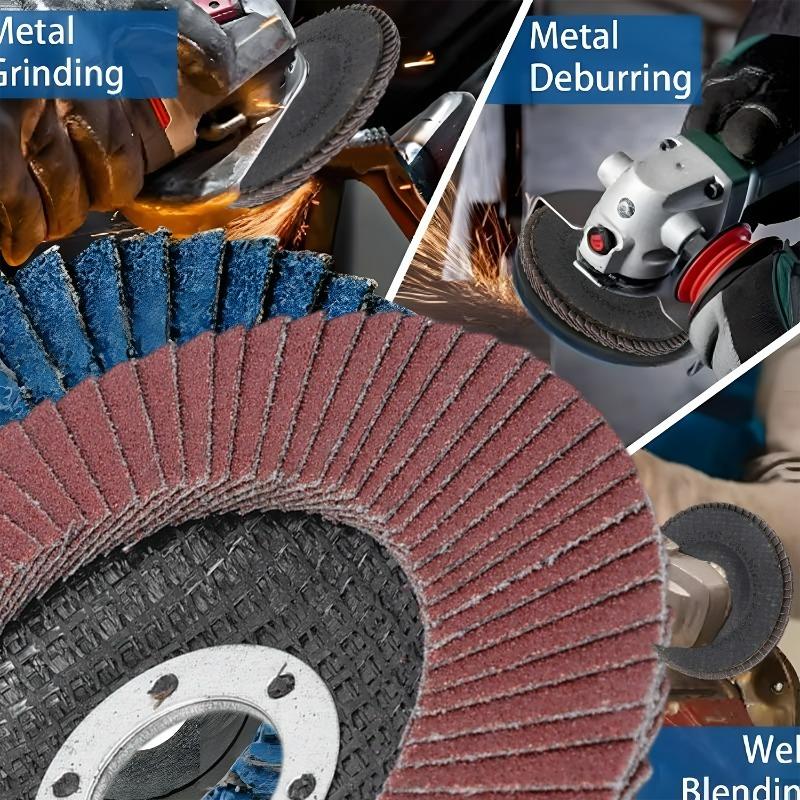 1/5Pcs 4.5inch Flap Discs 40 60 80 120 Grit for Angle Grinder Polishing Sanding Wheel Grinding Wheels Welding Tools Red Sand