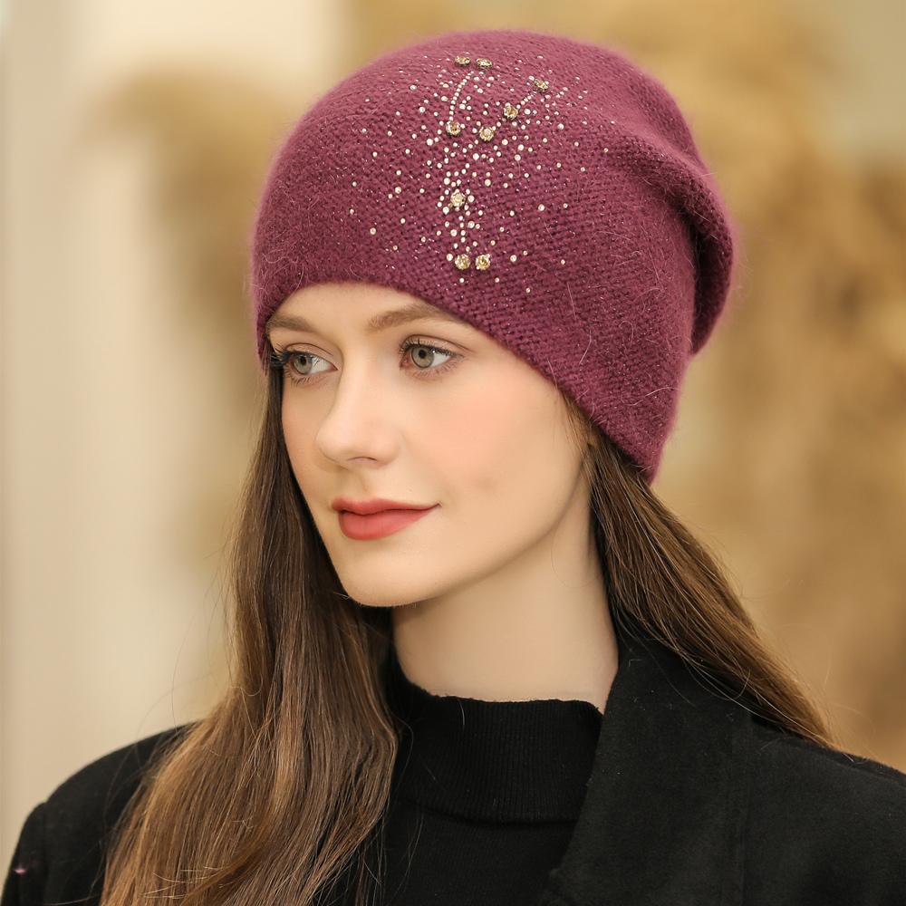 Women Winter Hat Fashion Decorate Beanie Hat Warm Winter Cap For Female Casual Streetwear Knitted Hat