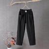 Summer Women Trousers Casual Cotton Linen Pants Loose Straight Trousers Nine Point Harem Pants