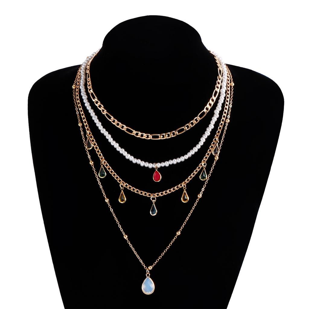 Bohemian Multi-layered Beaded Necklace Colorful Boho Beaded Necklace for Women Ethnic Jewelry Accessories