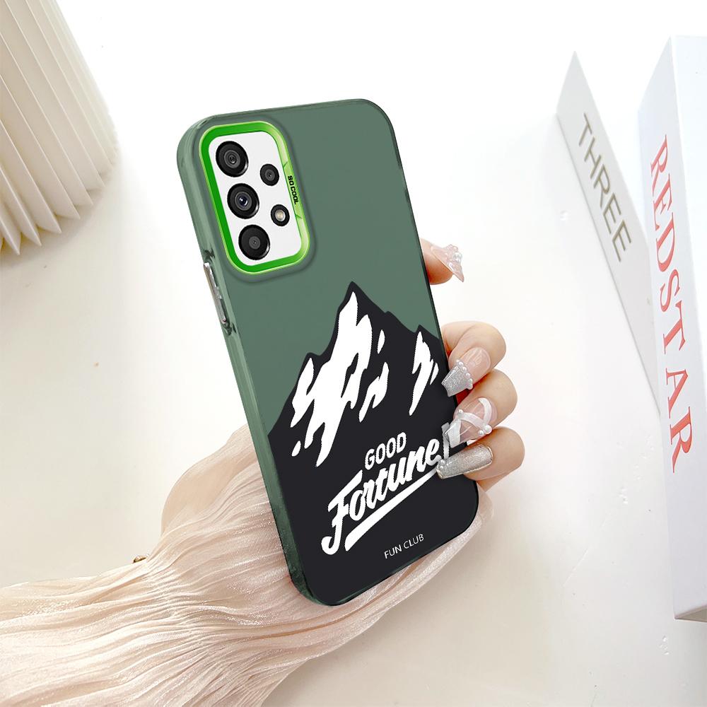 

Окрашенный узор, цветной серебристый, двухсторонний, жесткий, противоударный чехол для телефона Samsung Samsung A06 зелёный