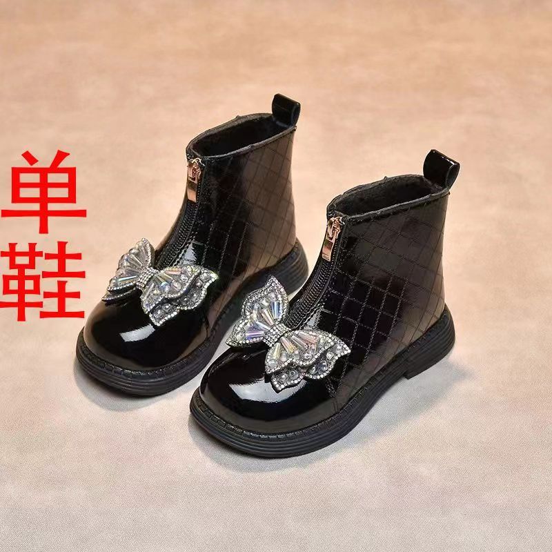 Girls baby shoes baby short boots spring and autumn new velvet children Martin little girl versatile