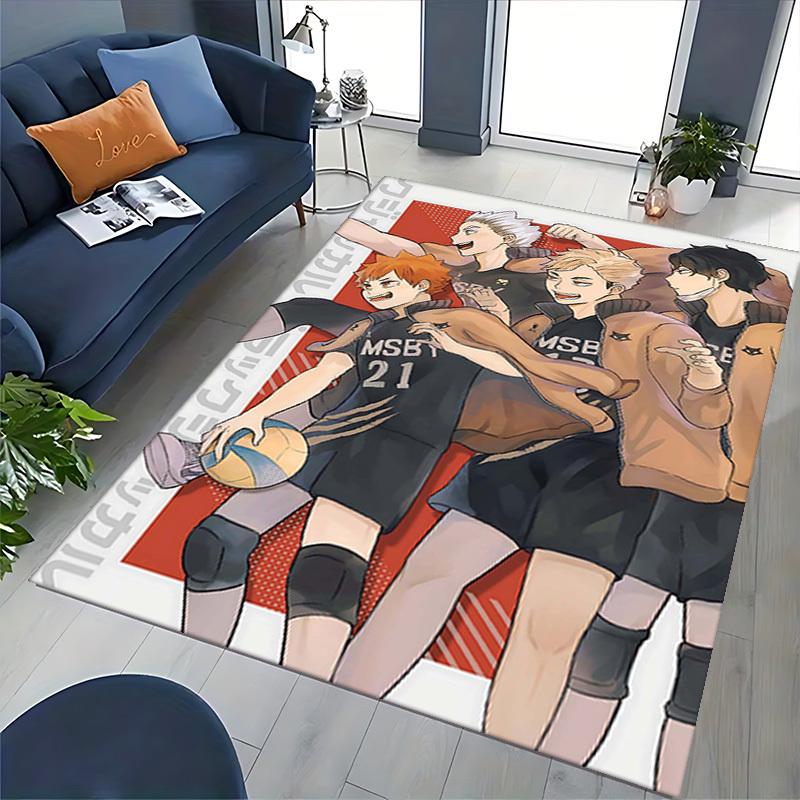 1pc Haikyuu!! MSBY Volleyball Team Chair Mat - Anime Cartoon Design, Anti-Slip Office Rug, Seasonal Gift for Fans.O082