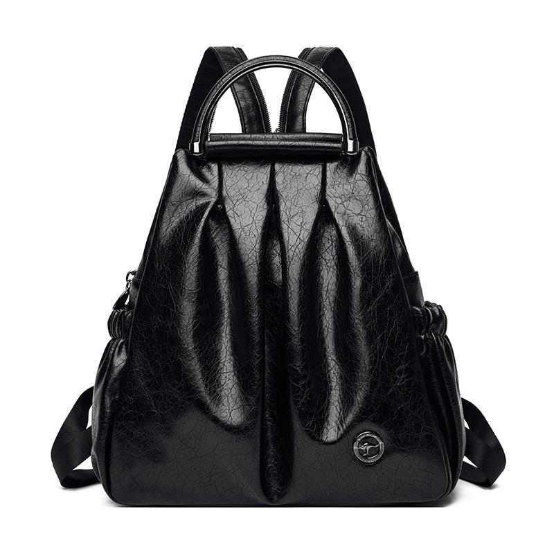 Zaino Stile Pelle Vintage con Manico Superiore e Spallacci Imbottiti