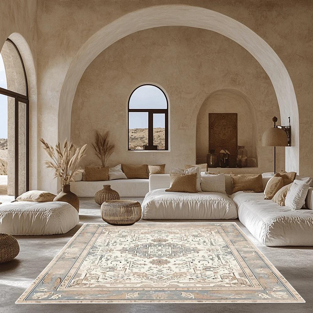 Persian Retro Carpets Soft Non-slip Large Rugs Washable Home Decor Bedroom Carpet for Living Room Floor Mat 60x90cm