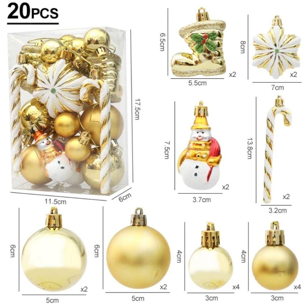 29/20Pcs Candy Cane Pine Cone Christmas Tree Balls Hanging Christmas Pendant  New Year