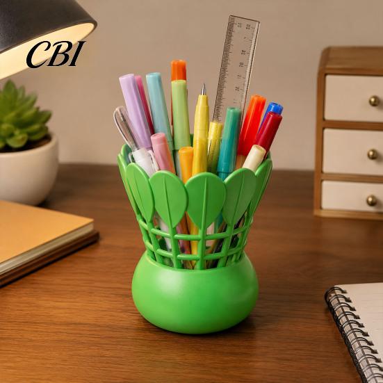 Pen Cup for Desk Badminton Shape Holder, Large Capacity Creative Storage Cup, Study Table Accessories 3D Printed Organizer Home And Office Supplies