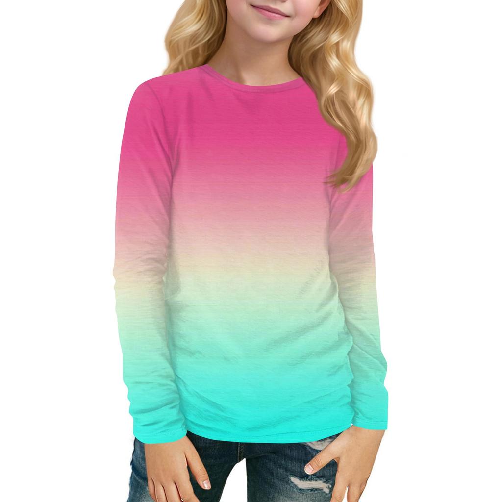 Children's Long-sleeved O-neck Top Printed Daily Casual