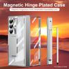 For Samsung Galaxy Z Fold 6 5 4 3 Transparent Plating PC Hinge protection Full Body Stand Pen Slot Case with Tempered Glass