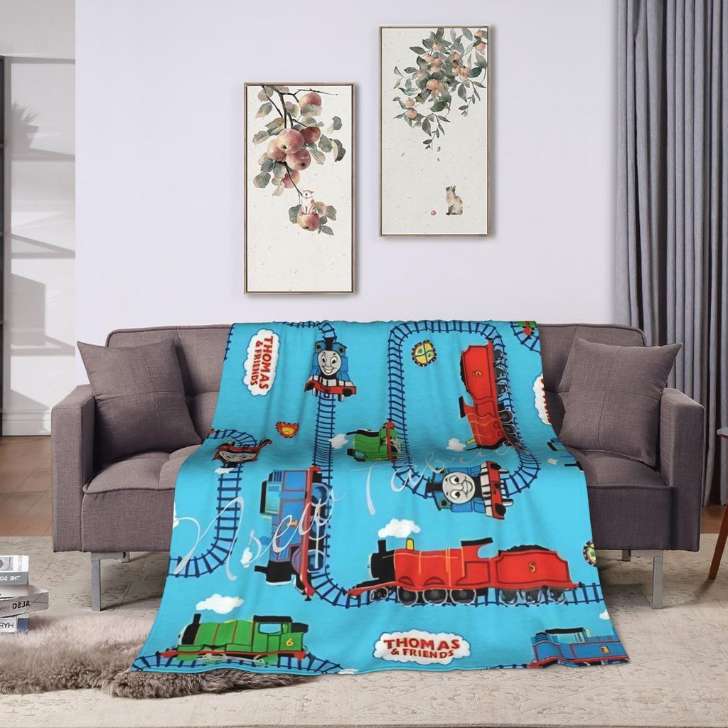 T-Thomas Los Amigos del Tren Mantas Calidad Suave Manta de Sofá Acampada de Invierno Sillón Cama Divertida