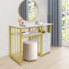 Marble Texture Nail Desk - 3 Drawers Manicure Table with Open Shelf 66LBS Load-Bearing Salon Desk for Home/Salon/Spa+