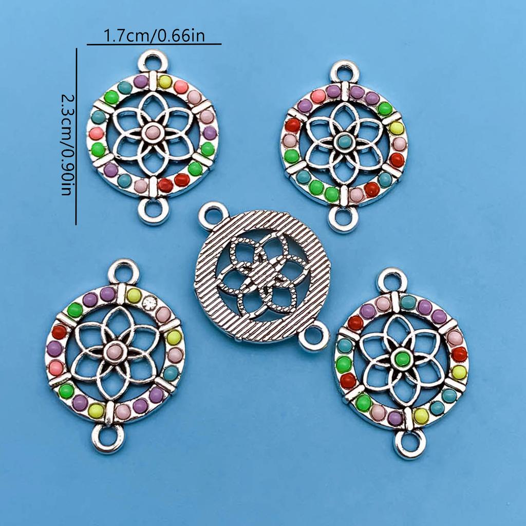 5/6pcs Zinc Alloy Colorful European and American Style Small Pendants Charms Connectors For Jewelry Making Bracelet Findings