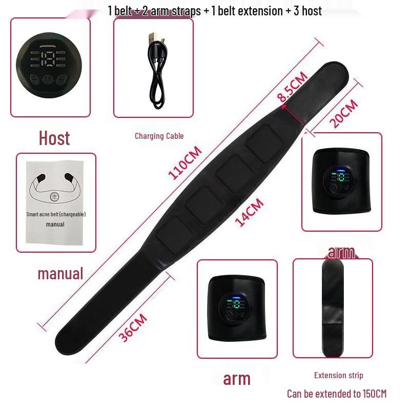 

Rechargeable EMS Abs & Arm Muscle Stimulator Belt Kit