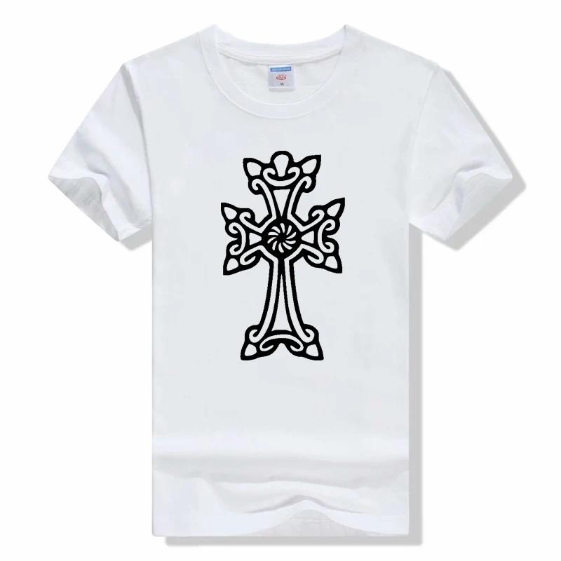 

Armenian Coat of arms with a red cross background T-Shirt funny t shirt Cotton Ao Neck T-shirt Trendy Short Sleeve Top XXXL