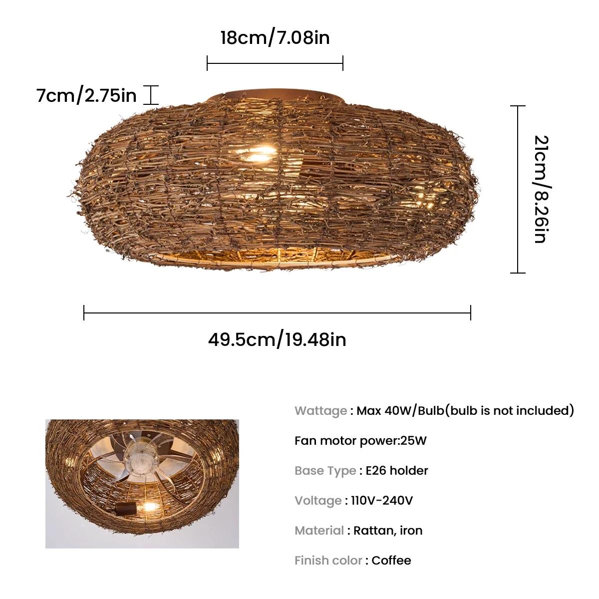 

Американский ретро потолочный вентилятор с пультом дистанционного управления, ручной работы из пеньковой веревки, скандинавский потолочный вентилятор, освещение для ресторана, дома, внутреннее освещение Cold White