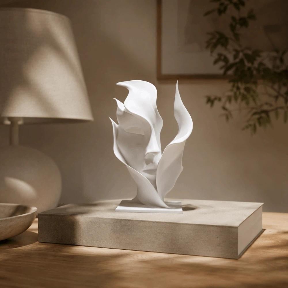 3D Geprinte Halve Gezicht Beeldje Gezichtsversieringen Creativiteit Kunstversieringen Slaapkamer