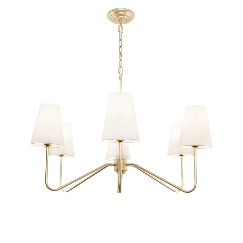 SIMPLE PLUS Gold WHITE Chandelier - wide
