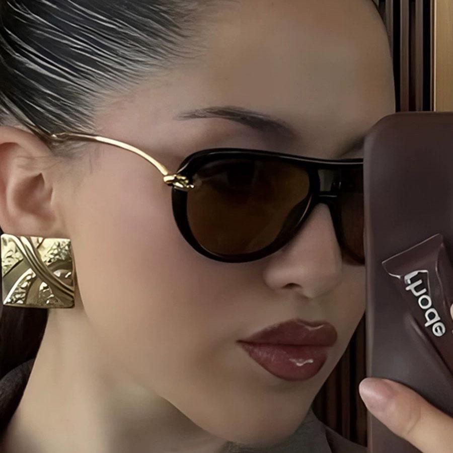 Vintage Pilot Sunglasses Women For Men Luxury Brand Designer Sun Glasses Punk Popular Big Frame Outdoor Rope Eyewear Uv400