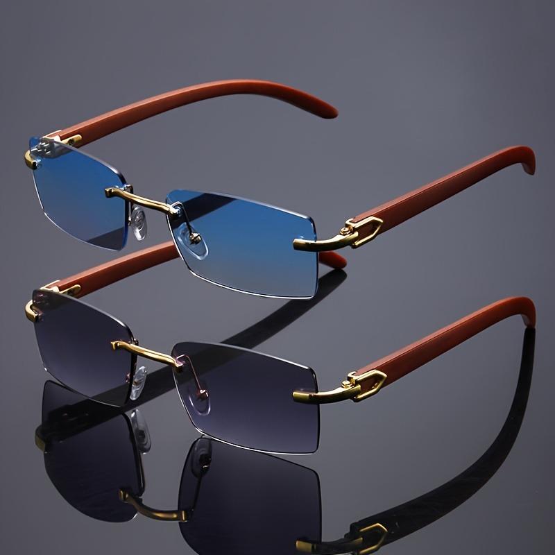 2pc Unisex Frameless Sunglasses for Driving And Fishing UV Protection Cut Edge Design Special for Men And Women