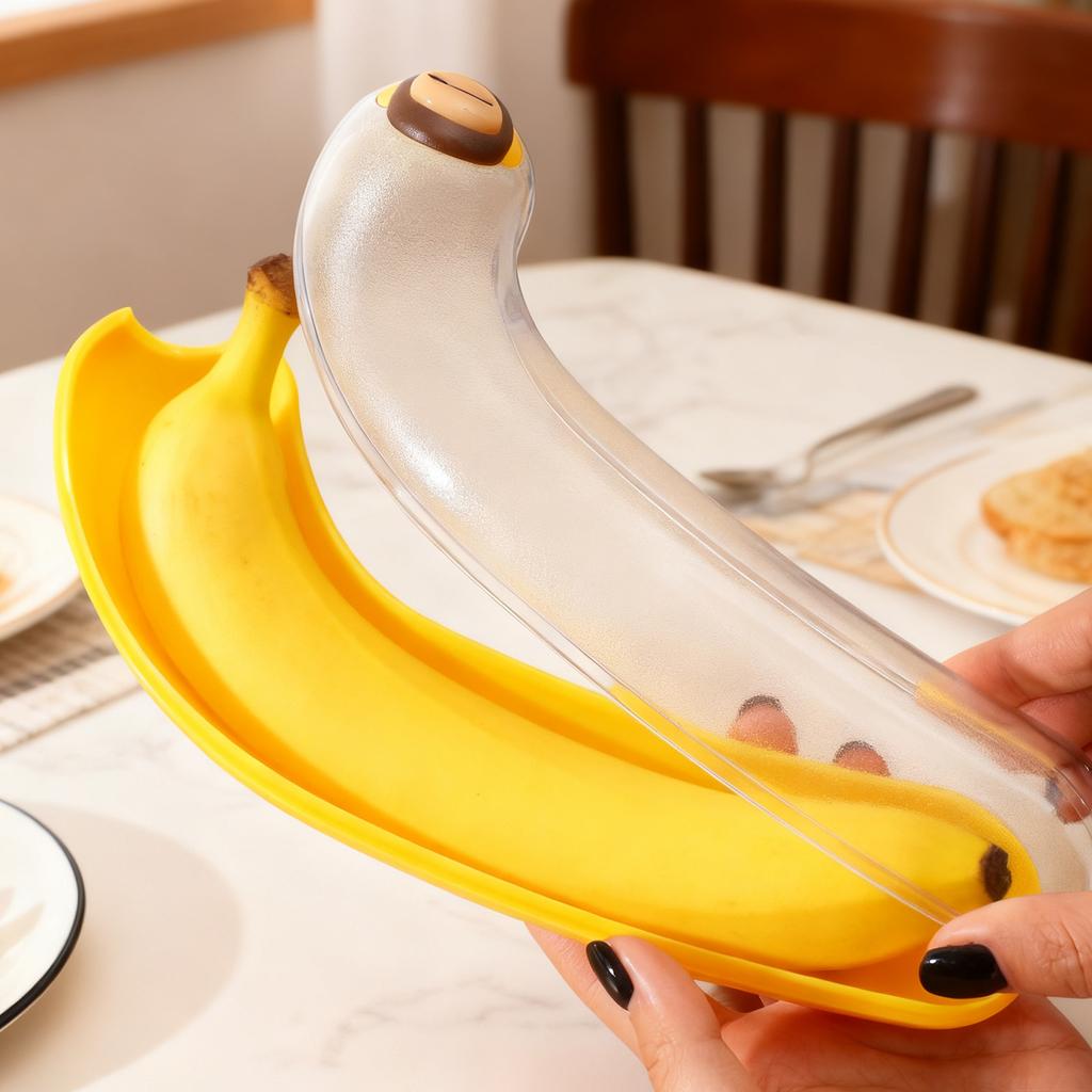 Portable Banana Shape Protective Case Travel Picnic Reusable Banana Storage Container Anti-Squeezing Kid Food Fruit Carrier Pod