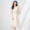 Nanyou Elegant Handmade Shell V-neck Embroidered Sleeveless Dress - Summer Vacation Style