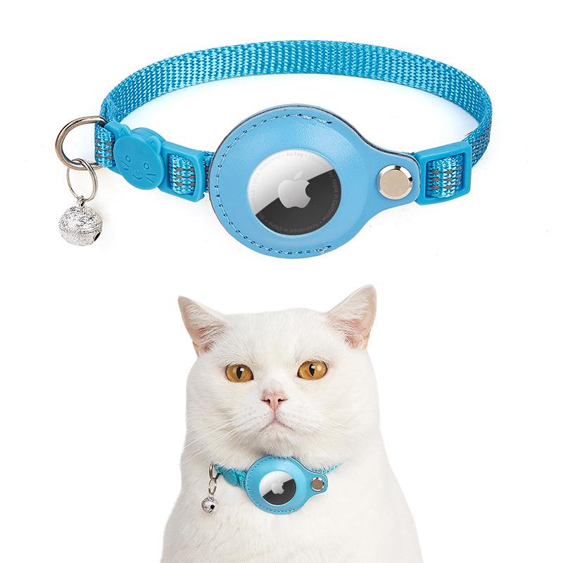 Reflective Cat Collar with Airtag Holder and Bell - Anti-Lost Tracker for Cats