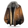 Herren Retro PU-Lederjacke mit Pelzkragen – Verdickte Winterwärme und Attraktives Design