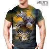 Tricou pentru bărbați de mărime mare Tricou mare și înalt cu grafică cu decolteu turn cu mânecă scurtă, primăvară și vară, îmbrăcăminte de stradă vintage, maiuri sportive confortabile, casual