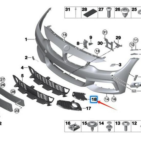 Grile rame faruri de ceață pentru BMW Seria 4 F32/F33 51118054549, 51118054550