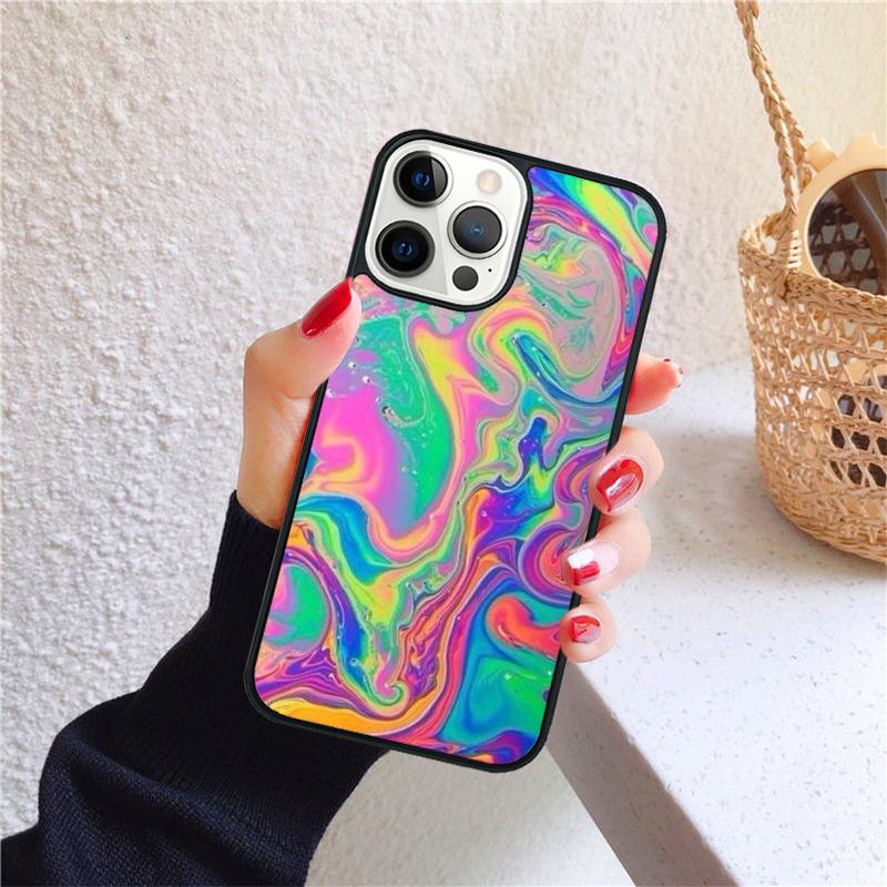 Psychedelic Trippy Holographic Phone Case for iPhone 17 Air 16 Coque 15 14 12 13 PLUS 11 PRO MAX Back Cover Fundas
