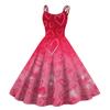 Modisches Damen-Cocktailkleid mit Aufdruck zum Valentinstag, sexy, trägerlos, Gothic, Punk, Vintage-Kleid.
