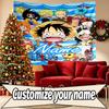 Benutzerdefinierter Name Personalisierte One Piece Druck Wandteppich, Wandkunst Dekoration, Schlafzimmer, Wohnheim, Wohnung, Wohnzimmer, Party Kulisse, Geschenk zum Geburtstag