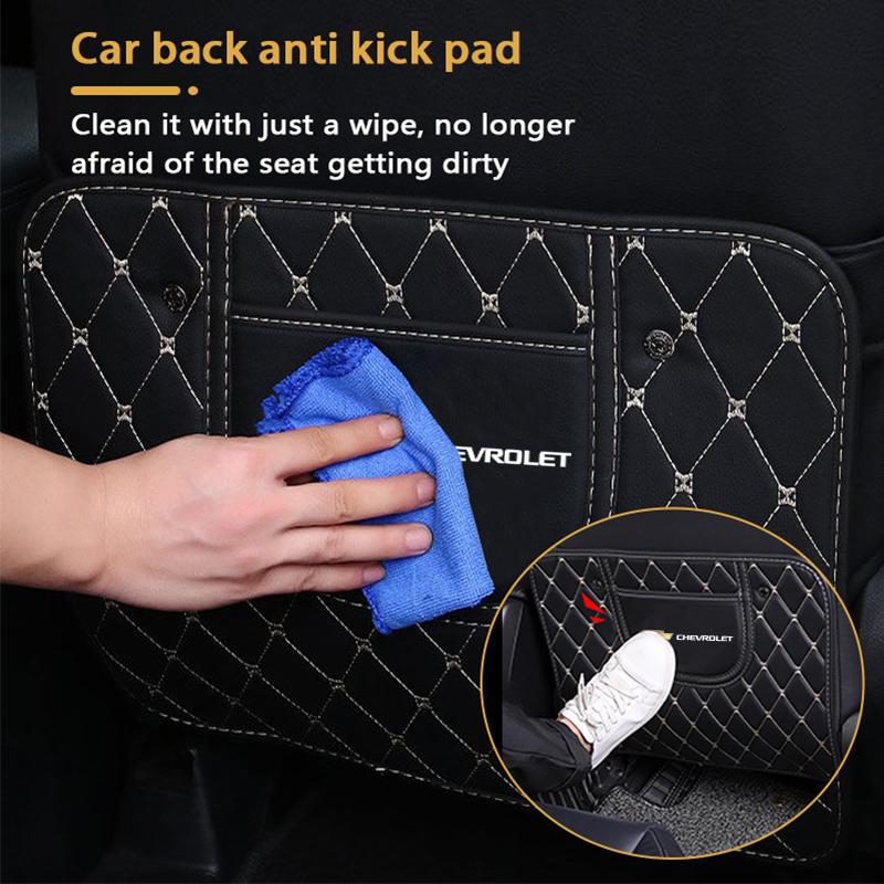 Plydt2 Car Seat Back Anti-kick Pad Storage Bag Organizer Rear Protection Auto Accessorie For Chevrolet Spark Captiva Cruze Tracker Onix