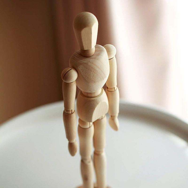 1pcs Moveable Mannequin Model Limbs Wooden Hand Body Draw Action Toys Figures Home Decor Artist Models Jointed Doll Kid Gifts