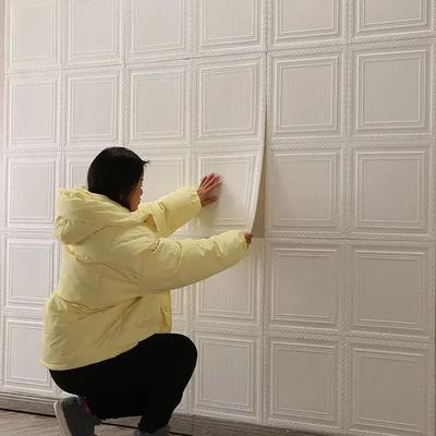 European Style Simple 3D Wall Stickers Ceiling TV Background Decor Wallpaper House Renovation Accessories Waterproof Decoration