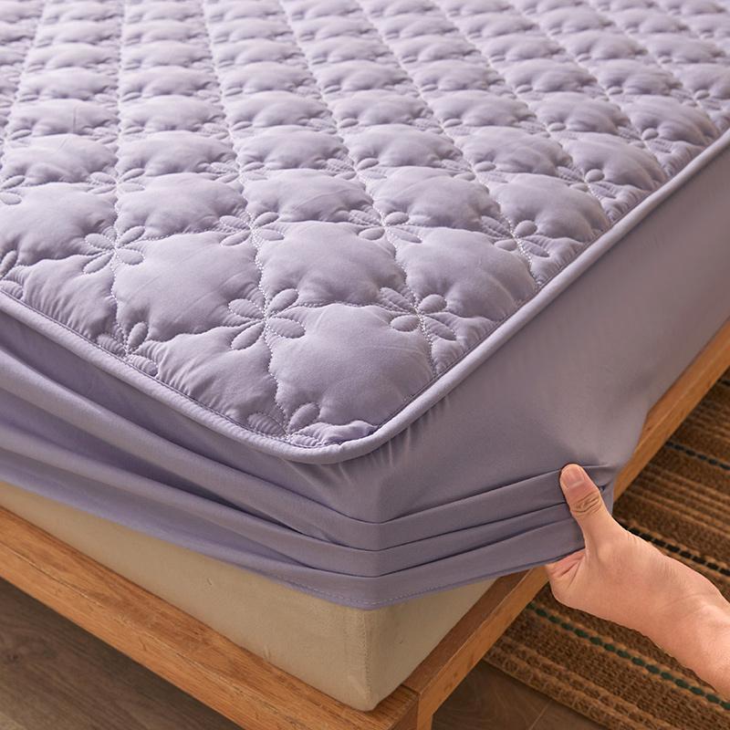 

Waterproof Mattress Cover, Fitted Sheet,Thickened, Quiet, Non-slip, Quilted Flower Pattern, Maternal and Child Safety Level 90x200x28cm фіолетовий