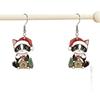 Bohemian Christmas Cat Santa Hat Acrylic Earrings