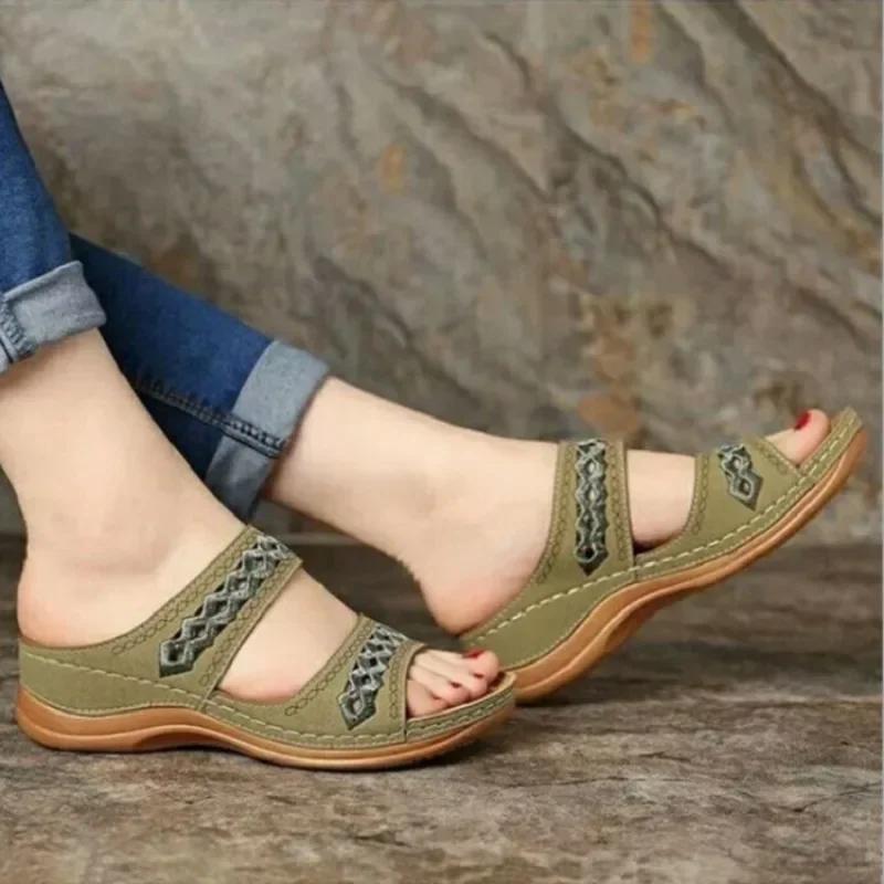 fashion Casual Sandals Summer Women Shoes Wedges Sandals Platform Roman Women's Low Heels Beach Shoes Soft Open Toe Shoes
