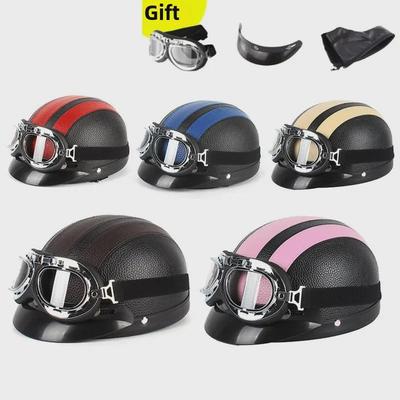 Capacete elétrico retrô para bicicleta, masculino e feminino - leve e com ajuste universal para todas as estações