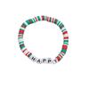 European & American Christmas Tree Letter Elastic Bracelets Set - Mixed Color Polymer Clay