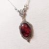 Pendant Necklace Elegant Oval Design Vintage Exquisite Red Quartz Charm Necklace Butterfly Necklace Daily
